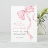 Bow Coquette Blush Plaid Pink Ribbon Vrijgezellenf Kaart (Staand voorkant)
