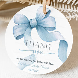 Bow Coquette Boy Baby shower Bedankjes Labels