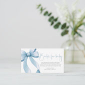 Bow Coquette Boy Baby shower Informatiekaartje (Staand voorkant)