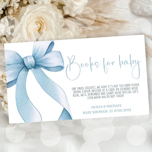 Bow Coquette Boy Baby shower Informatiekaartje