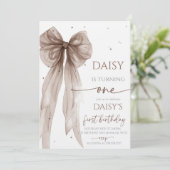 Bow Coquette Chocolate Mocha  Birthday  Kaart (Staand voorkant)