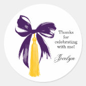 Bow Coquette Graduation Party Favor Sticker (Voorkant)