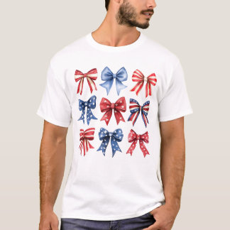Bow Coquette Patriotic 4th of July Verenigde State T-shirt