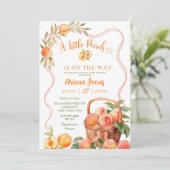 Bow Coquette Peach Baby Shower Kaart (Staand voorkant)