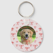 Bow Coquette Personalized Pet Photo Keychain (Voorkant)