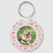 Bow Coquette Personalized Pet Photo Keychain (Achterkant)