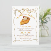 Bow Coquette Pie babyshower uitnodiging (Staand voorkant)