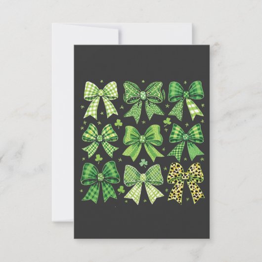 Bow Coquette St Patrick's Day Vintage Bedankkaart (Voorkant)