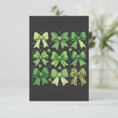 Bow Coquette St Patrick's Day Vintage Bedankkaart (Staand voorkant)