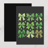 Bow Coquette St Patrick's Day Vintage Bedankkaart (Voorkant / Achterkant)