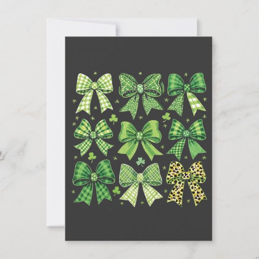 Bow Coquette St Patrick's Day Vintage Bedankkaart (Voorkant)