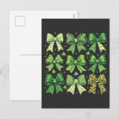 Bow Coquette St Patrick's Day Vintage Feestdagenkaart (Voorkant / Achterkant)