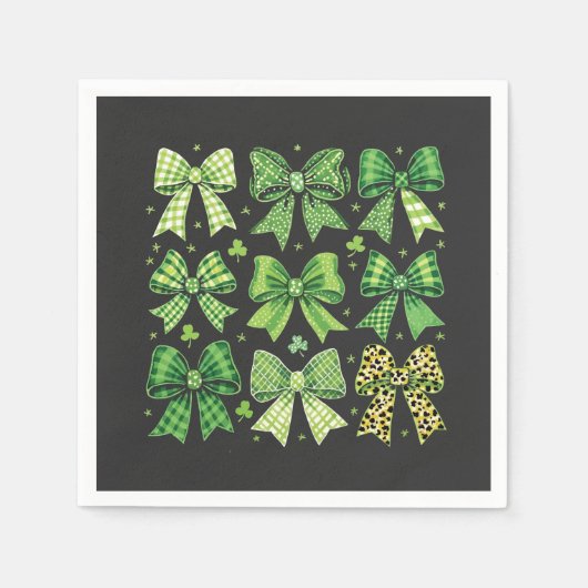 Bow Coquette St Patrick's Day Vintage Servet (Voorkant)