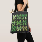 Bow Coquette St Patrick's Day Vintage Tote Bag (Dichtbij)