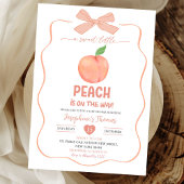 Bow Coquette Sweet Little Peach Baby shower Kaart