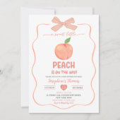 Bow Coquette Sweet Little Peach Baby shower Kaart (Voorkant)