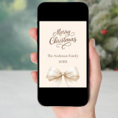 Bow cream foto jaar review mocha bruin kerst feestdagenkaart