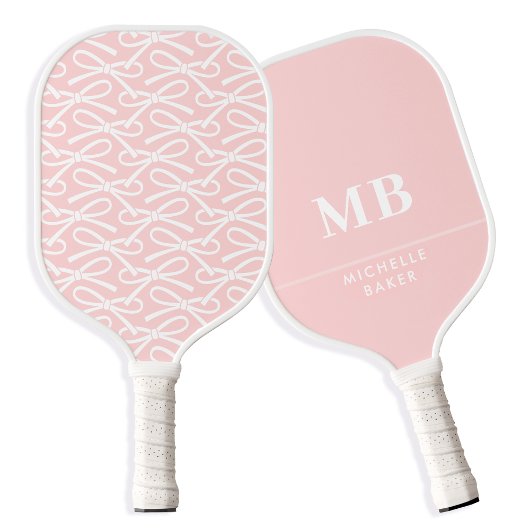 Bow Custom Monogram Naam Roze Pickleball Paddle