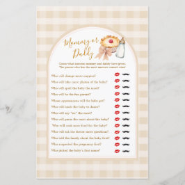 Bow Cutie Pie Pastel Gingham Mama of Daddy Game