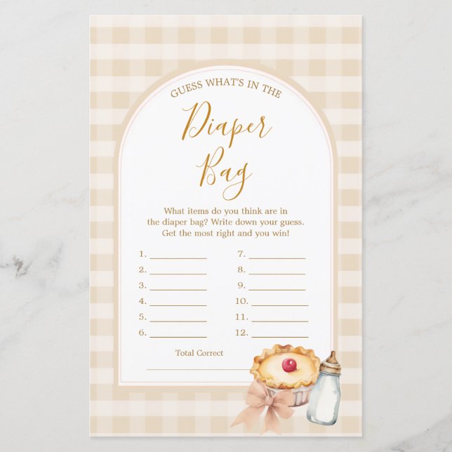 Bow Cutie Pie Pastel Gingham Wat zit er in Luierta (Voorkant)