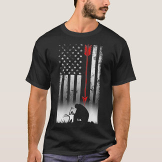 Bow deer hunting American flag gift for Bow huntin T-shirt