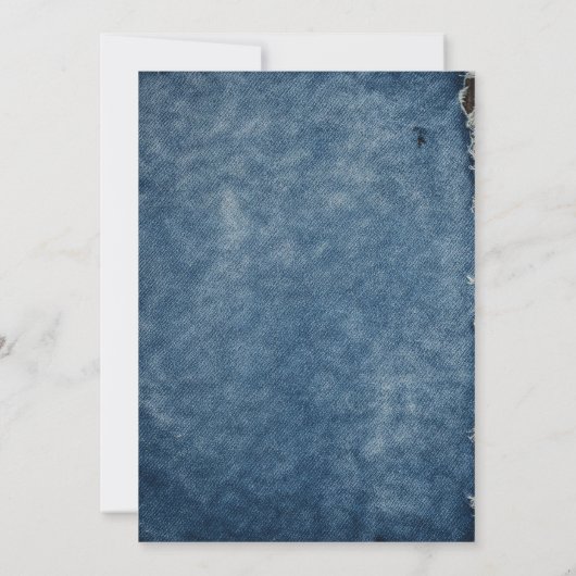 Bow Denim Jacket Patch Party Birthday Kaart (Achterkant)