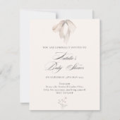 Bow Detail Minimalistisch Elegant Baby shower Uitn Kaart (Voorkant)
