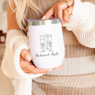 Bow Drink modern script gepersonaliseerde bruidsme