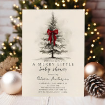 Bow Een vrolijk klein kerstfeest baby shower