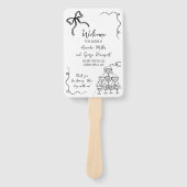 Bow eigenzinnige bruiloft programma fan handwaaier (Voorkant)