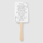 Bow eigenzinnige bruiloft programma fan handwaaier (Achterkant)