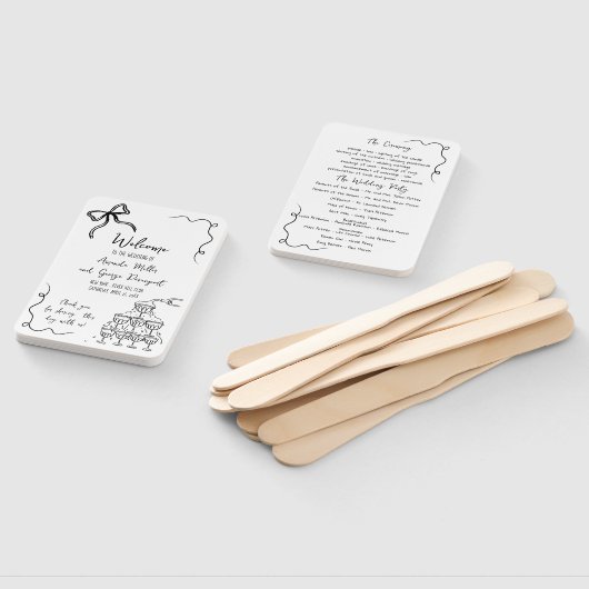 Bow eigenzinnige bruiloft programma fan handwaaier (Niet-gemonteerd)