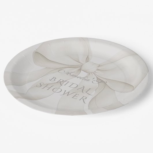 Bow Elegant Vrijgezellenfeest Decor Papieren Bordje (Gekanteld)