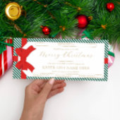 Bow Emerald Stripe Christmas Gift Voucher Kaart
