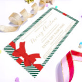 Bow Emerald Stripe Christmas Gift Voucher Kaart