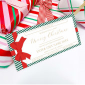 Bow Emerald Stripe Christmas Gift Voucher Kaart