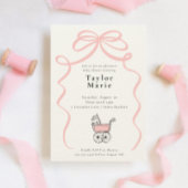 Bow en Baby Carriage | Meisje Baby shower Kaart