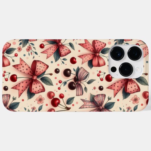 Bow en kersenpatroon Case-Mate iPhone case (Achterkant (horizontaal))