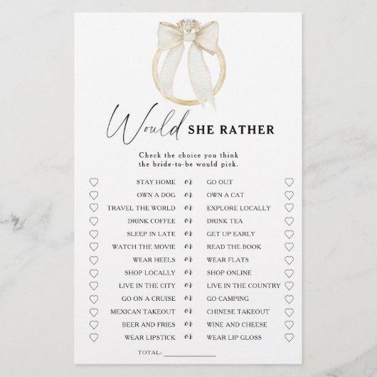 Bow en Ring vrijgezellenfeest Zou ze liever spel (Voorkant)