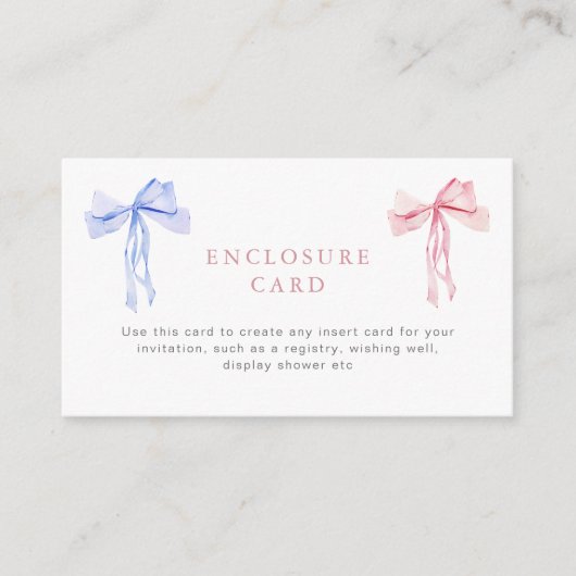 Bow Enclosure Kaart Geslacht Reveal Aangepaste ins (Voorkant)