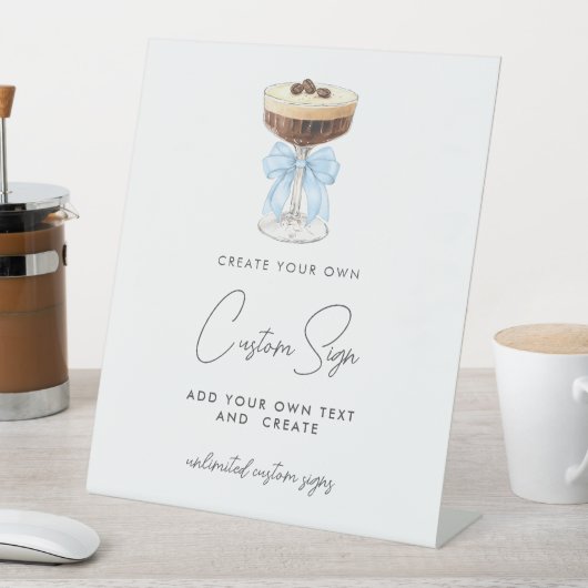 Bow Espresso Martini Aangepast Reclamebord Met Voetstuk (Insitu)