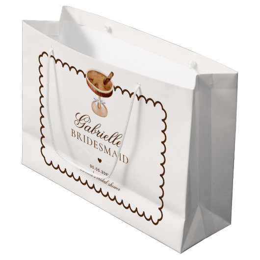 Bow Espresso Martini Coffee Bruidsmeisje Bedankt Groot Cadeauzakje (Voorkant Gekanteld)