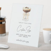 Bow Espresso Martini Custom Reclamebord Met Voetstuk (Insitu)