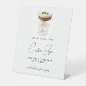 Bow Espresso Martini Custom Reclamebord Met Voetstuk (Voorkant)