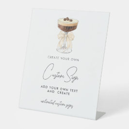 Bow Espresso Martini Custom Reclamebord Met Voetstuk