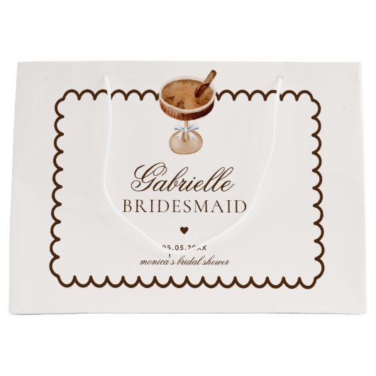 Bow Espresso Martini Koffie Bruidsmeisje Dank u Groot Cadeauzakje (Voorkant)