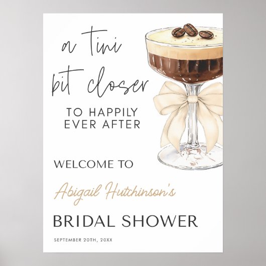 Bow Espresso Martini Vrijgezellenfeest - 18x24 Poster (Voorkant)