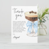 Bow Espresso Martini Vrijgezellenfeest Dank u Bedankkaart (Staand voorkant)