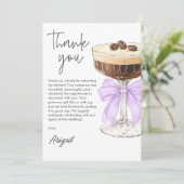 Bow Espresso Martini Vrijgezellenfeest Dank u Bedankkaart (Staand voorkant)