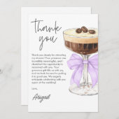 Bow Espresso Martini Vrijgezellenfeest Dank u Bedankkaart (Voorkant / Achterkant)